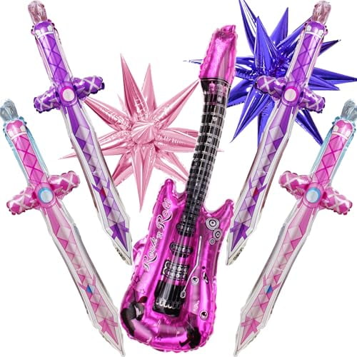 Pink Place Setting 7Pcs Kpop Balloons Pink Purple Set - Music Themed Party Decorations for ...