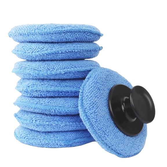 7Pcs Microfiber Car Wax Applicator Pads,With Handle For Polishing And Cleaning Glass Metal And Vehicle Faces