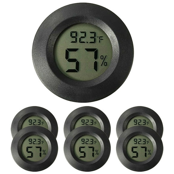 TOYMYTOY 7Pcs Portable Digital Hygrometer for Reptile Habitat with Clear Temperature and Humidity Screen