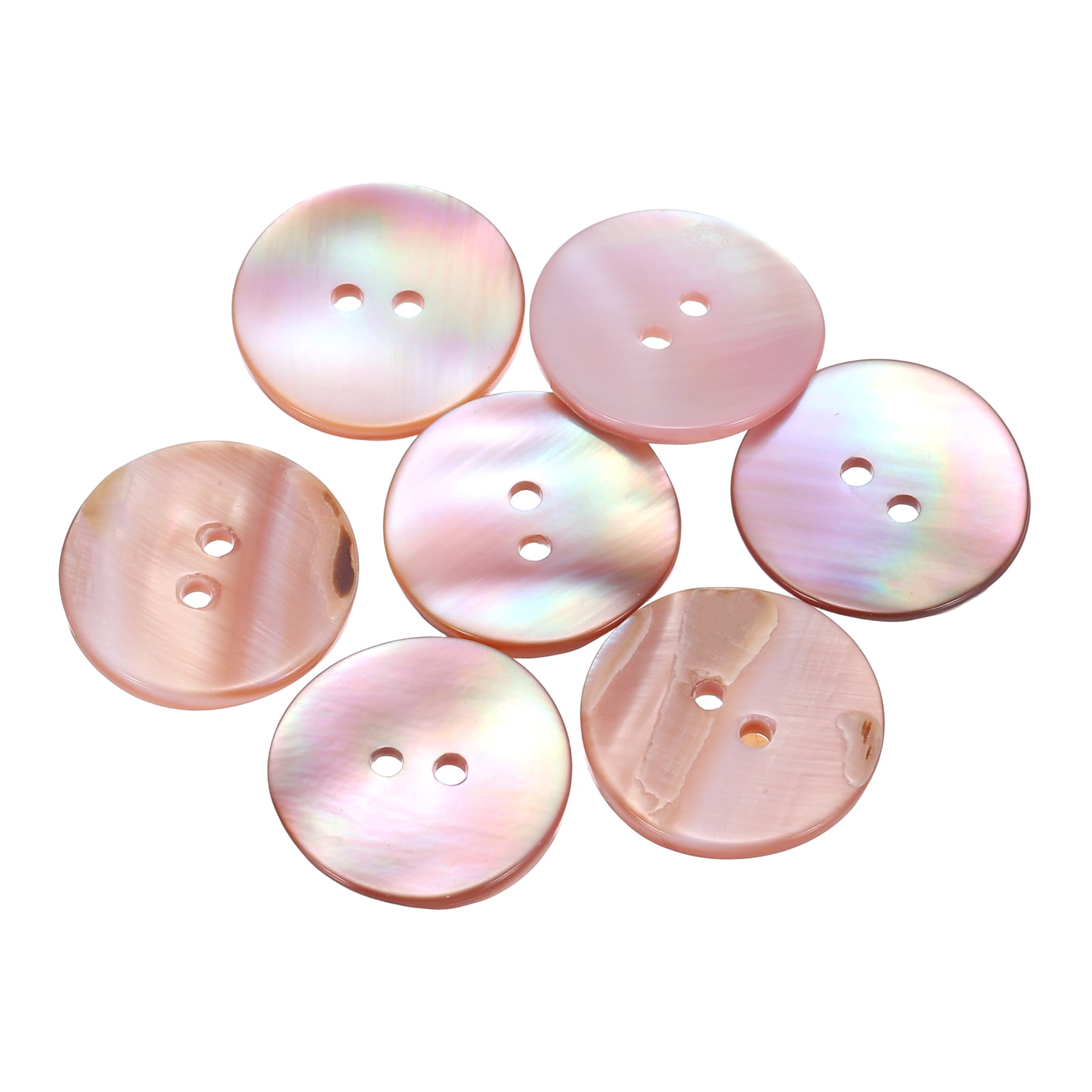 7Pcs Natural Pearl Shell Button, 20mm 2 Hole Mother of Sewing Button ...