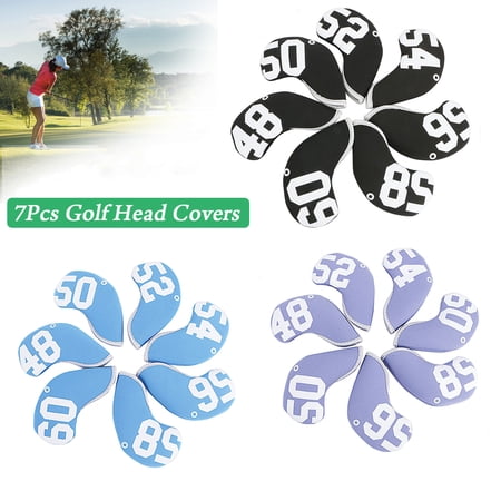 7Pcs Neoprene Golf Iron Club Head Cover Protector Simple Sand Wedge Golf Club