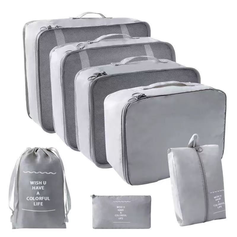 7Pcs Packing Cubes for Luggage , Suitcase Organizer Bags Set Packing Cubes for Travel Luggage (Grey)