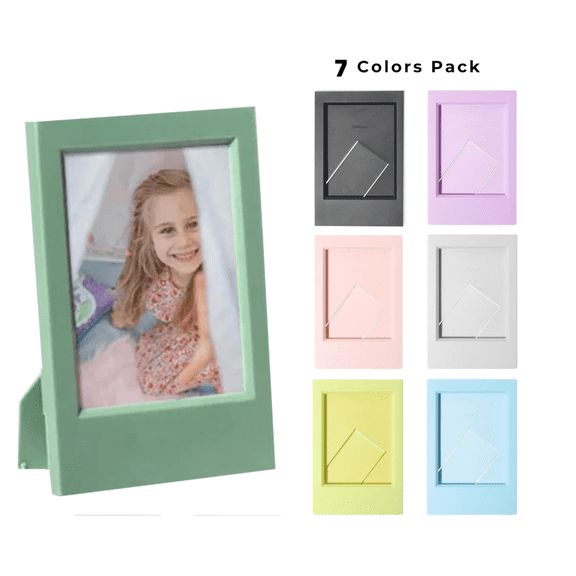 7Pcs Photos Frame,Mini Picture Frame,Film Photo Frame with Resistant,Easel for Tabletop,3.6x2.4In Photo Show