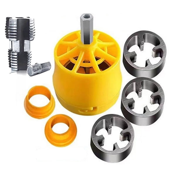 7Pcs Pipe Threader Kits Dies Pipe Threader Pipe Round Die Manual Plumbing Threading Repair Tool for Industrial Repair