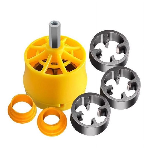 7Pcs Pipe Threader Kits Dies Pipe Threader Pipe Round Die Manual Plumbing Threading Repair Tool for Industrial Repair