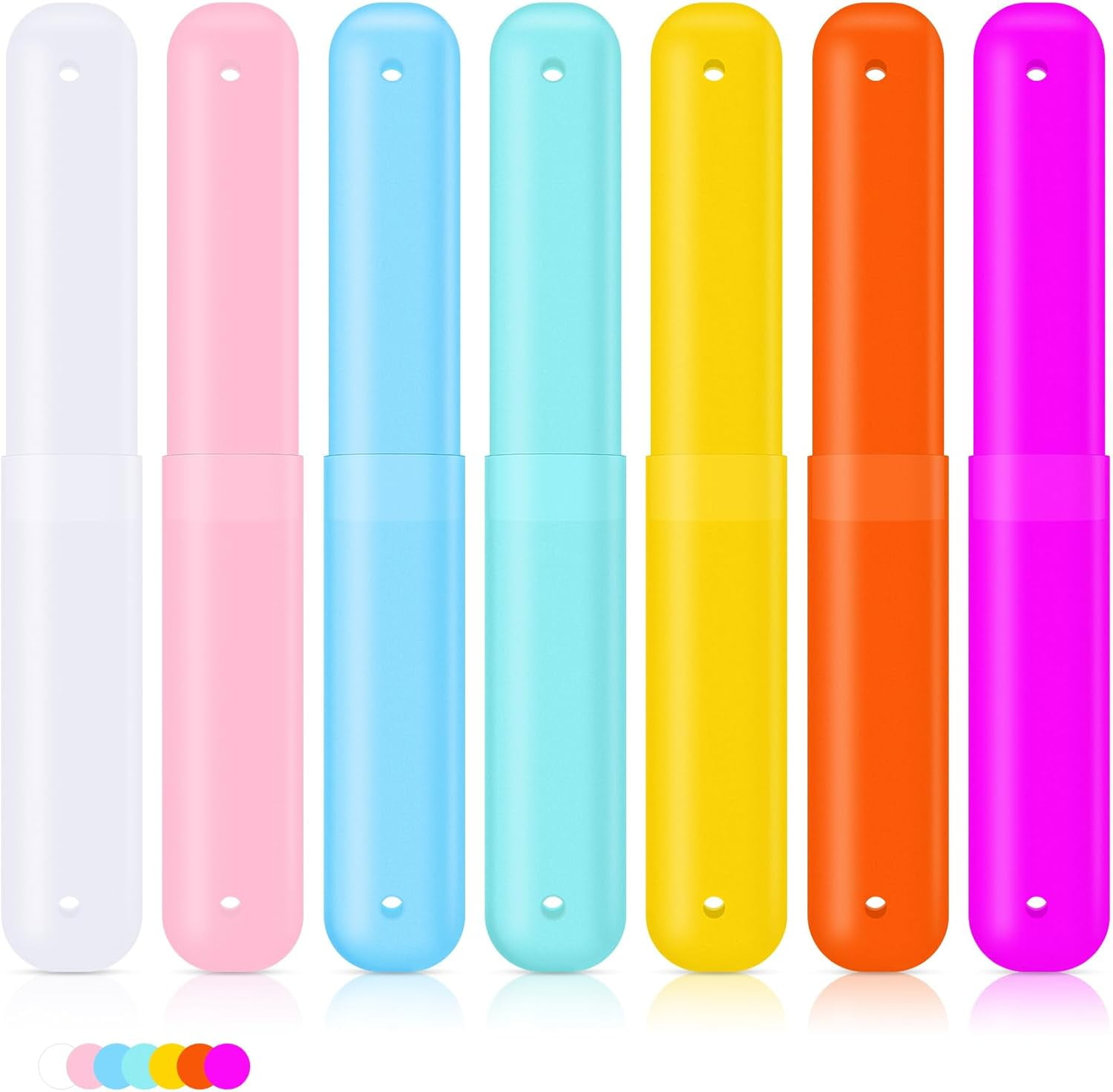 7Pcs Plastic Toothbrush Holders Portable Travel Toothbrush Case Cover