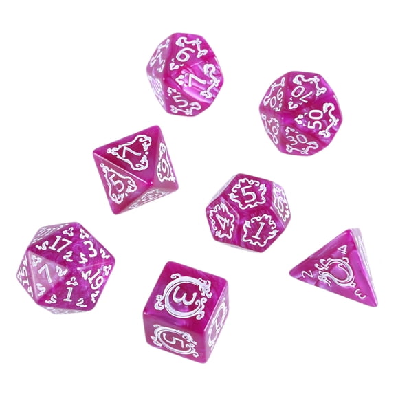 7Pcs Polyhedral Dices Dragon Pattern Table Game Dices Multi-Sided Acrylics Dices for Role Playing Game Easy to Read