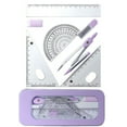 thumbnail image 1 of 7Pcs School Geometry Tool Set for Student,Including Metal Geometry Tool, Set Square, Eraser, Protractor, Storage Case, 1 of 8
