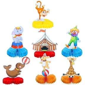 7Pcs/Set Carnival Circus Honeycomb Centerpiece Carnival Table Decor Circus Theme Party Supplies DIY Birthday Party Table Ornament