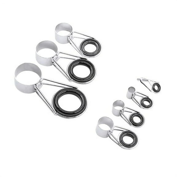 7Pcs/Set Mixed Size Fish Pole Repair Kit, Line Rings Fishing Rod Set, Stainless Steel Line Rings, Corrosion-Resistant for Saltwater, 7 Piece Set