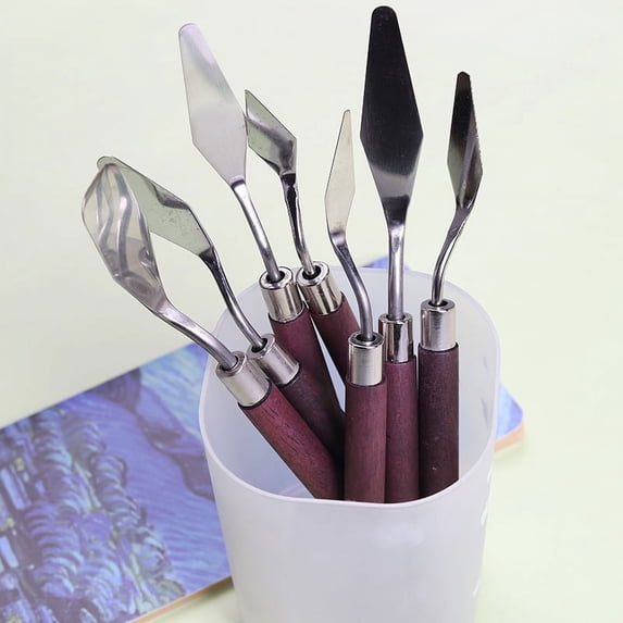 7Pcs/Set Stainless Steel Oil Painting Knives Oil Painting Scraper Art Tools KtWA