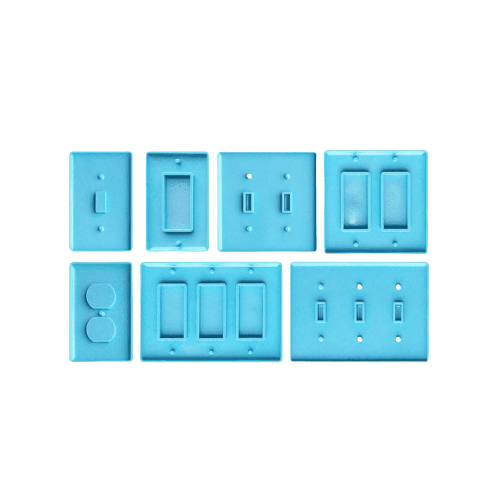 7Pcs Silicone Molds for Resin - Light Switch Cover & Outlet Plate Epoxy Molds, DIY Craft Making, Home Decor Plaster Molds (Switch Panel Socket Mold)