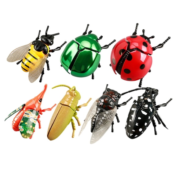 7Pcs Simulation Insect Wind-up Toys, Mechanical Clockwork Crawling Figures for Science Learning, Realistic Animal Models for Interactive Fun Activity 7Pcs