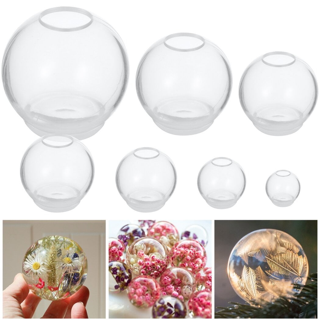 7Pcs Sphere Resin Molds, 3D Ball-shaped Silicone Molds Set Clear Resin Molds for DIY Resin Crafts, Jewelry, Soaps, Candles, Decorative Lights