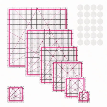 Squared Ruled Quilt Rulers for Fabric Cutting and Sewing Projects