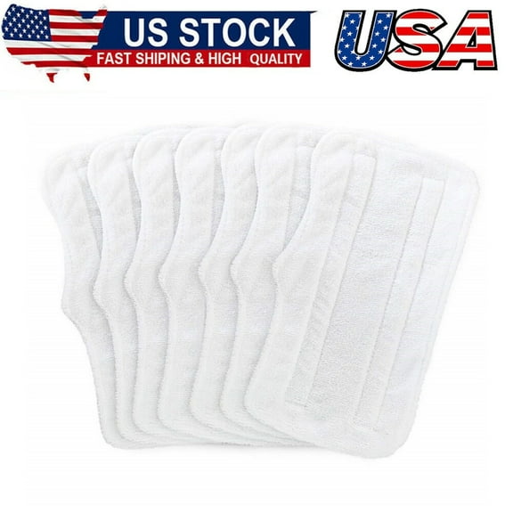 7Pcs Steam Mop Pads, Washable Microfiber Cleaning Steamer Replacement Pads