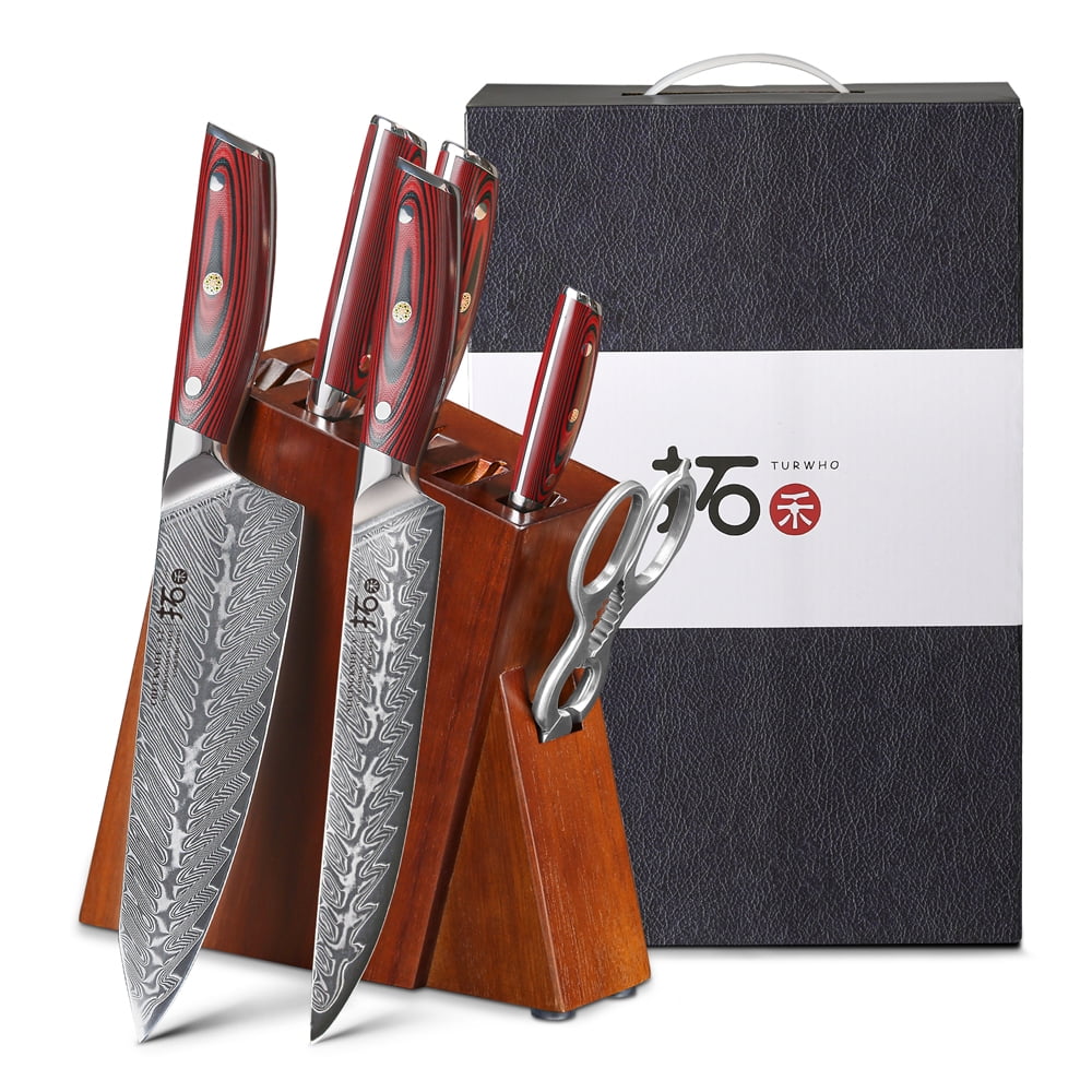 TURWHO 7PCS Japanese Damascus Steel Kitchen Knife Sets – Master