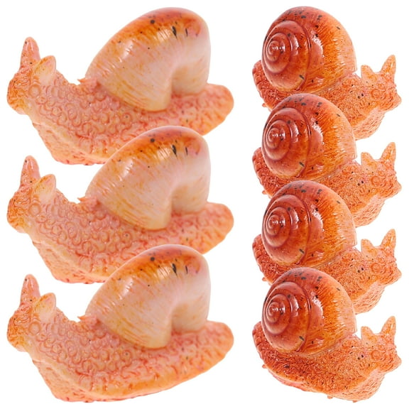 7Pcs Tiny Snail Figurines Mini Garden Snail Figurines Simulated Snail Decorations Resin Small Snail Decors