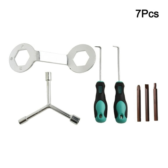 7Pcs Washing Machine Repair Tool Set With Wrench Screwdriver Nut Disassembly Kit For Washer Maintenance Chrome Vanadium Steel Silver A