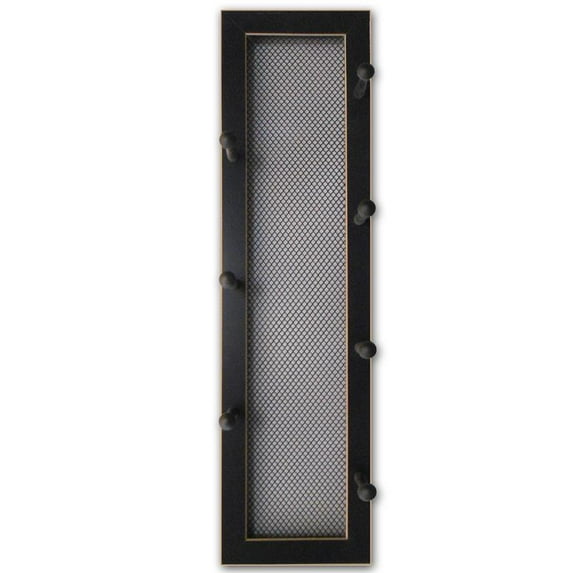 TrendyDecor4U 7-Peg Mug Rack By Millwork With Black Frame Wall Art MUG7V-712