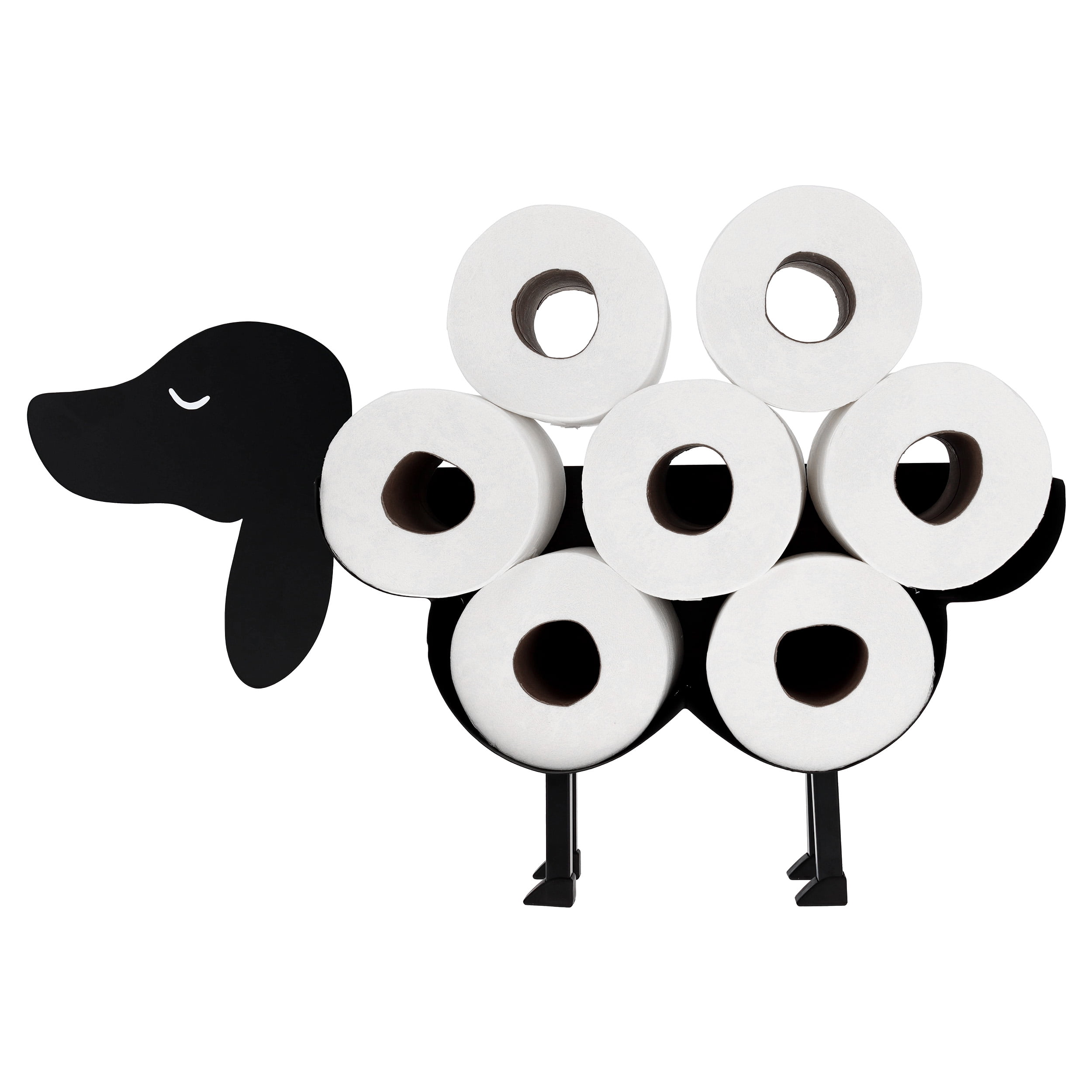 7Penn Black Dog 8 Roll Funny Toilet Paper Holder Shelf for Bathroom