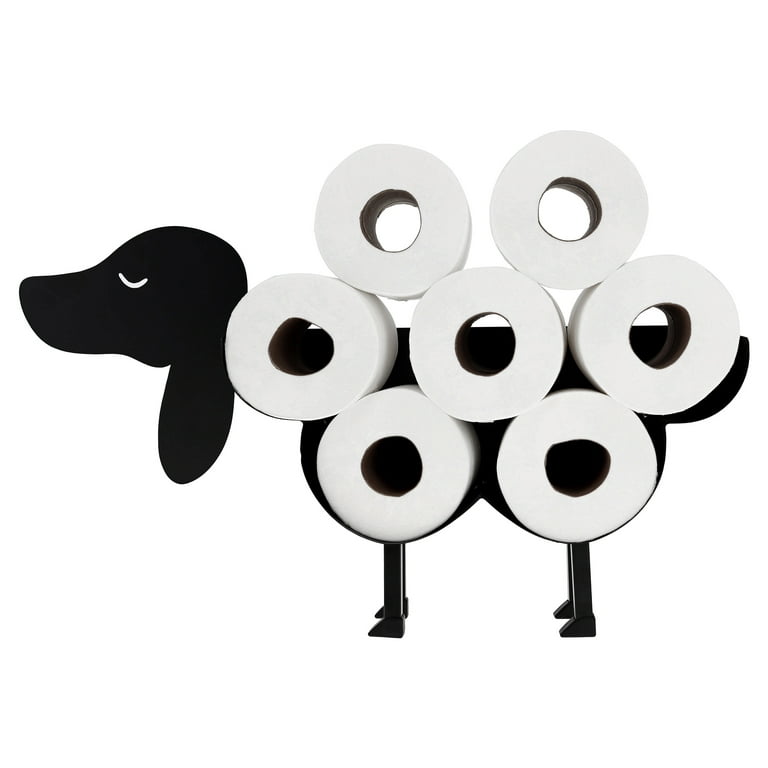 Black Sheep Toilet Paper Holder -Freestanding or Wall Mounted Toilet Paper  Stand 