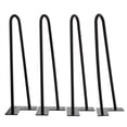 thumbnail image 1 of 7Penn Hairpin 16” Inch Black Satin Metal Furniture Coffee Table Legs 4-Pack, 1 of 2