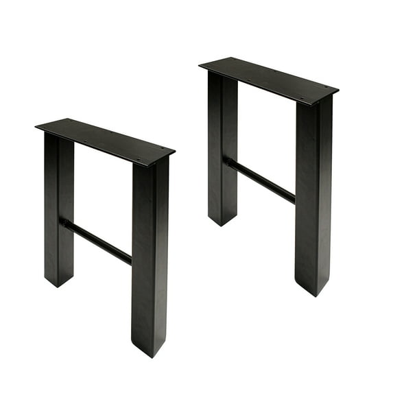 7Penn Industrial Metal Outdoor Table Legs in Black 2pk - 28 Inch Steel Legs