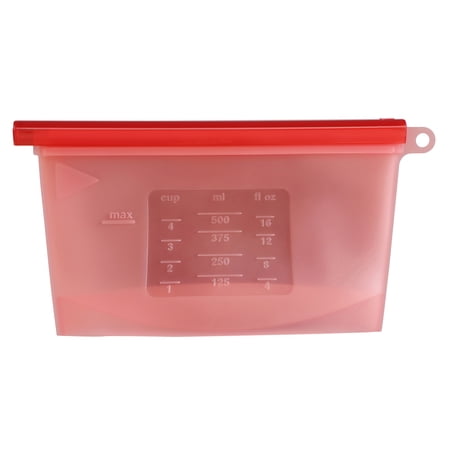 7Penn Silicone Food Storage Bag 500mL - 1pk Red 7.75 x 4in Reusable Food Bags