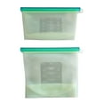 thumbnail image 1 of 7Penn Silicone Food Storage Bag 500mL and 1000mL - 2pk Green Reusable Food Bags, 1 of 7