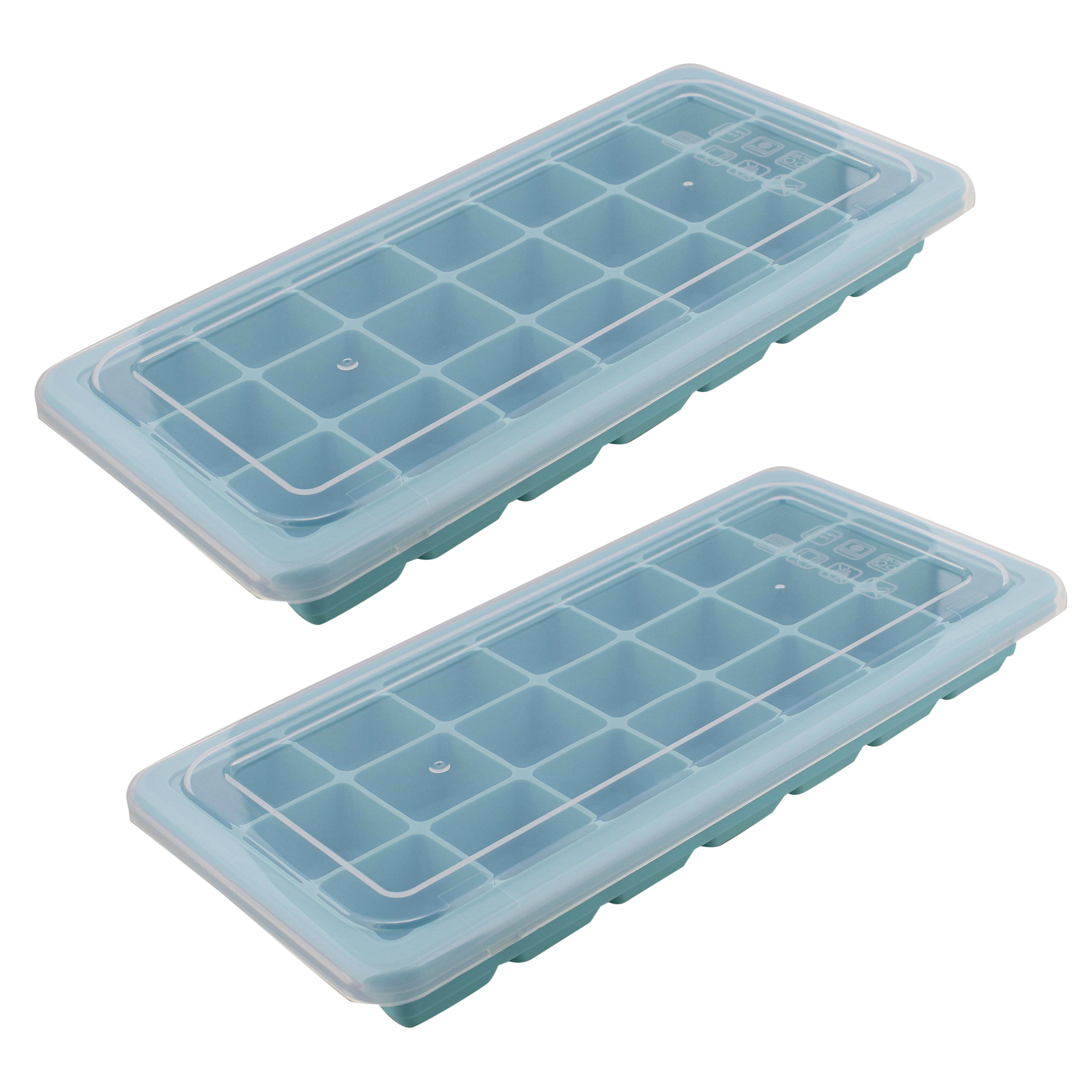  Large Blue Ice Cube Tray, Set of 2 Silicone Ice Trays By Scotch  Rocks: Large Ice Cube Tray: Home & Kitchen