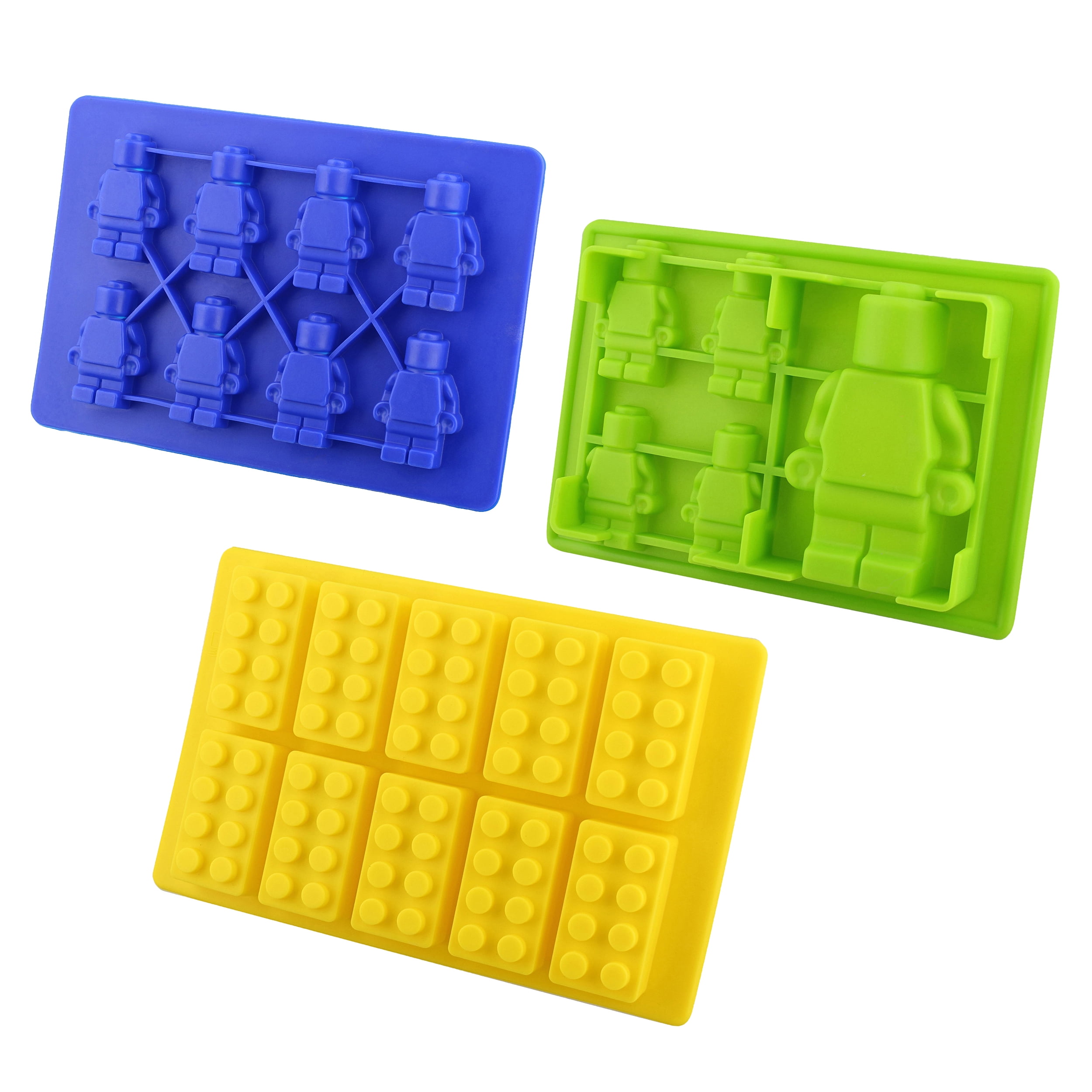 7Penn Silicone Ice Cube Mold 3pk Toy Figure Ice Molds Building Blocks Tray  Set 