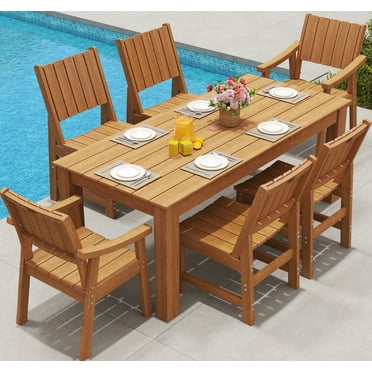 Wingyz 7 Piece Patio Dining Set,Dining Table Set for 6 with Chairs Outdoor Furniture for Lawn Garden