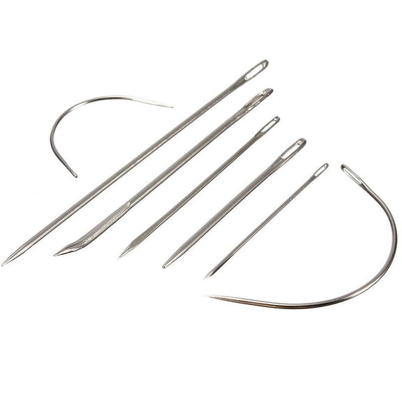 7Piece Set of Curved Sewing Needles for Upholstery Leather Carpets and Lot C0 I6L6