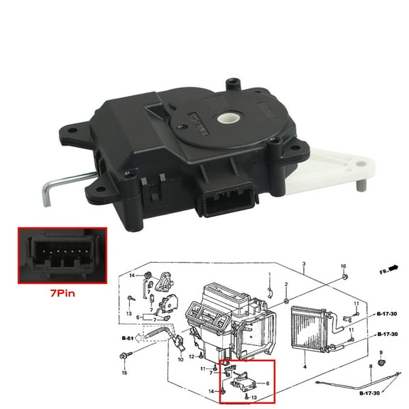7Pin HVAC Passenger Air Mix Mode Motor for 1998 1999 2000 2001 2002 Honda Accord