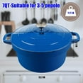 thumbnail image 1 of 7QT Enameled Cast Iron Dutch Oven for Baking Sourdough, Non-Stick Ceramic Pot with Lid, Blue, 1 of 5