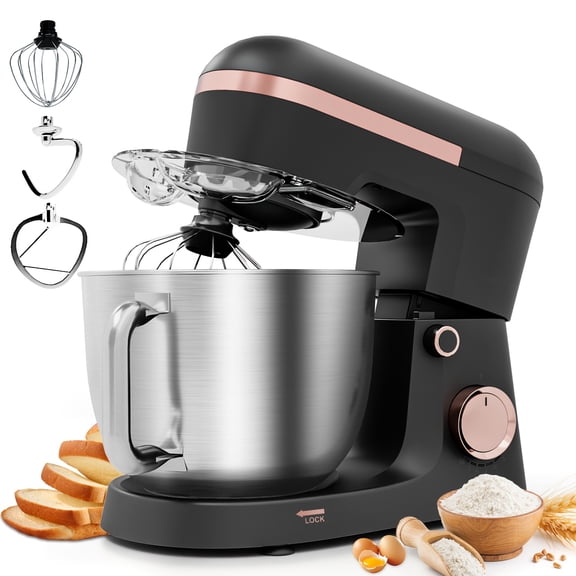 7QT Stand Mixer, 10+P Speeds Powerful Electric Kitchen Mixer With Dough Hook, Beater, Whisk And Splash Guard With Pour Spout, Food Mixer For Baking, Cooking