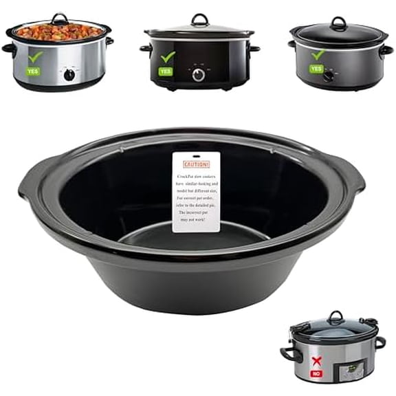 7Qt Oval Ceramic Pot Replacement Compatible with Crockpot Slow Cooker 7-Quart SCV700 Series$$Home Decor, Kitchen, & Other