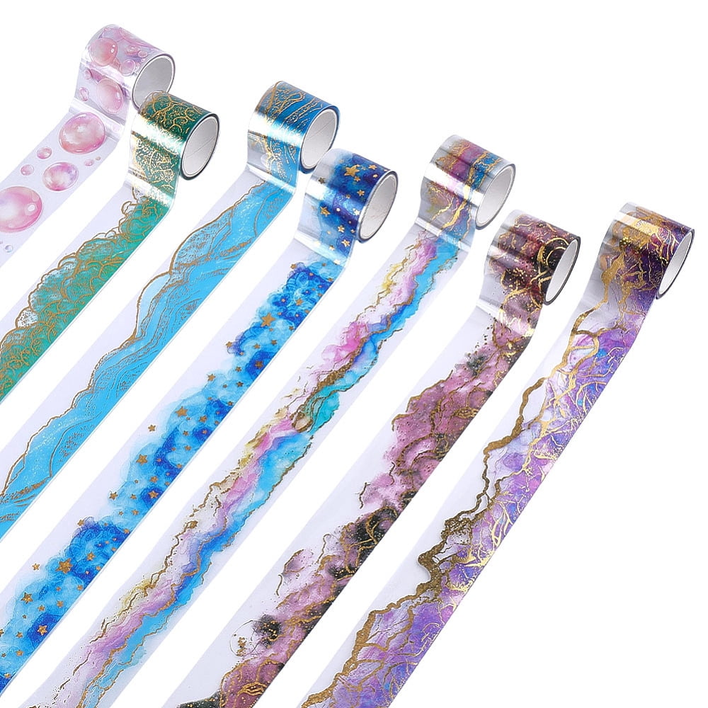 7Rolls 7 Styles Adhesive PET Tapes Decorative Sticker Roll Tape for ...