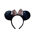 thumbnail image 1 of 7STAR Glitter Mouse Ears and Bow Headbands for Girls or Adult Party Decoration Mouse Ears, Sparkly Mouse Ears (Black with Rose gold Bow, Multicolor, one size), 1 of 1