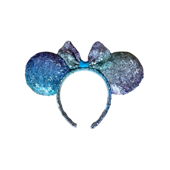 7STAR Glitter Mouse Ears and Bow Headbands for Girls or Adult Party Decoration Mouse Ears, Sparkly Mouse Ears (Puple/Green/Multi, Multicolor, one size)