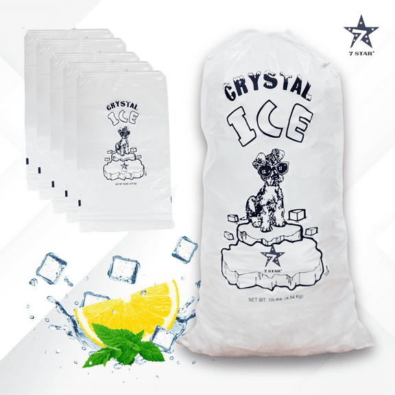 7STAR Ice Bags 10 lb with Drawstring 100 Pack | Frozen Ice Storage Bags for Freezers Durable and Leak-Proof Design