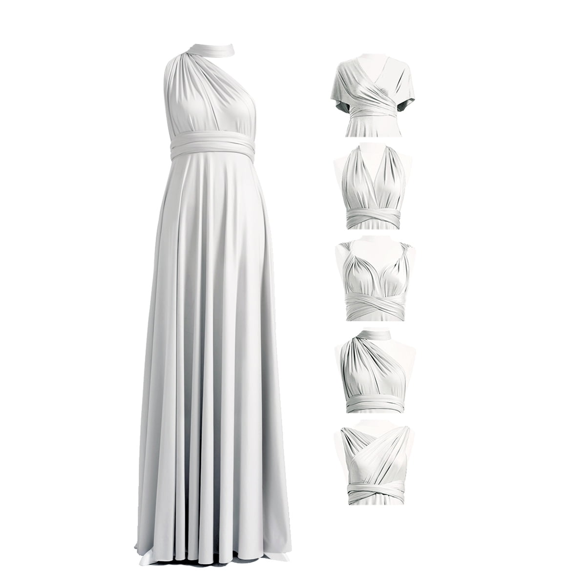 7Styles Infinity Dress with Bandeau, Convertible Bridesmaid Dress, Long,  Multi-Way Dress, Twist Wrap Dress 