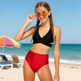 thumbnail image 1 of 7T 8T Girls' Swimwear Teen Swimsuit Two-Piece V-Neck Bikini Adjustable Shoulder Straps Swimsuit Kids Bikini, 1 of 8