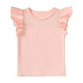 thumbnail image 1 of 7T Big Girls Clothes Big Girls Sleeveless T-shirt 7-8 Years Big Girls Solid Color Round Neckline Summer T-shirt Tops Pink, 1 of 6