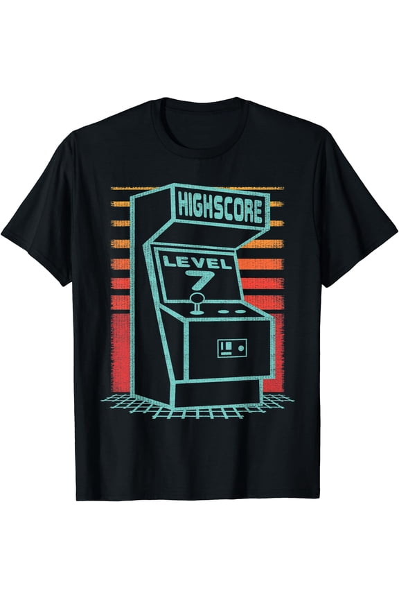 7Th Birthday 7 Year Old Retro Gamer Level Up Unlocked T-Shirt, Unisex T-Shirt