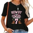 thumbnail image 1 of 7Th Birthday Girls Cowgirl Howdy Western Themed Birthday T-Shirt, 1 of 5