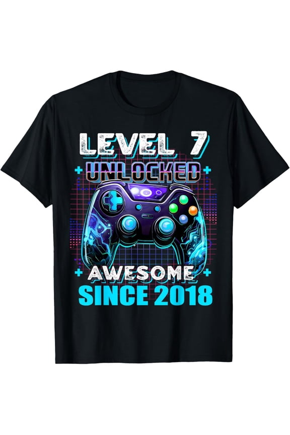 7Th Birthday Level 7 Gamer 7 Year Video Game Party Unisex Men Women T-Shirt S-5XL Best Birthday Gifts
