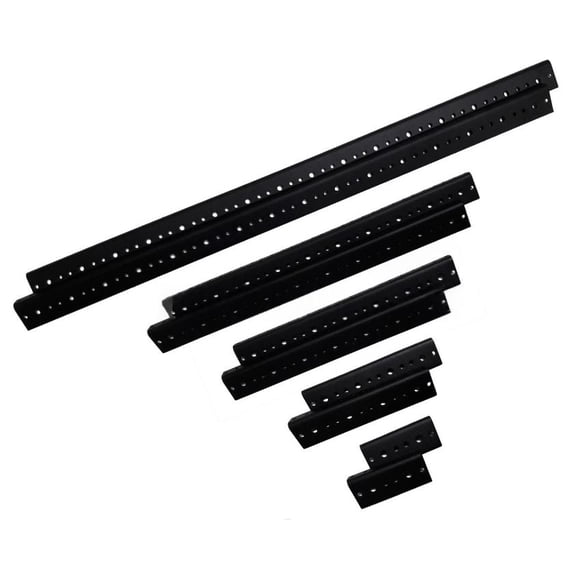 7U (12.25") Steel Rack Mount Rail Pair 10-32 Threaded (for Road Cases, Amps, Mixers)