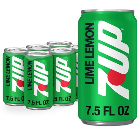 7UP Caffeine Free Lime Lemon Soda Pop, 7.5 fl oz, 6 Pack Cans